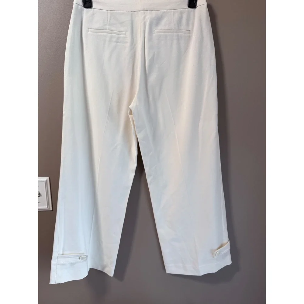 Vince Cream Tailored Culotte Pants Button Hem V3258-21124 Size 10